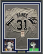 Framed Autographed/Signed Tim Raines 35x39 New York Yankees Grey Baseball Jersey JSA COA