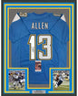 Framed Autographed/Signed Keenan Allen 35x39 Los Angeles LA Powder Blue Football Jersey JSA COA