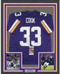 Framed Autographed/Signed Dalvin Cook 35x39 Minnesota Purple Football Jersey JSA COA