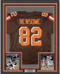 Framed Autographed/Signed Ozzie Newsome 35x39 Cleveland Football Brown Jersey Beckett BAS COA Holo