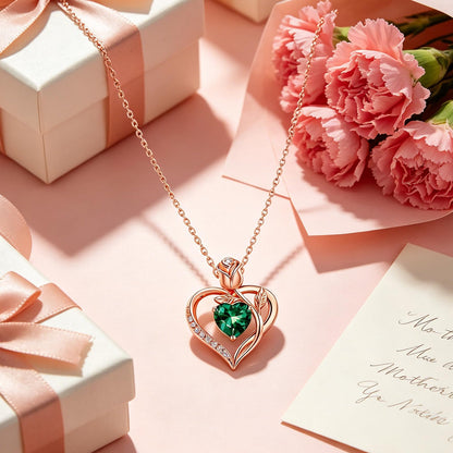 Women's Heart Pendant Necklace – 1.2CT Moissanite or Lab-Grown Sapphire, Ruby & Emerald