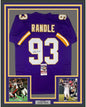 Framed Autographed/Signed John Randle 35x39 Minnesota Purple Football Jersey JSA COA