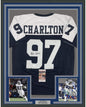 Framed Autographed/Signed Taco Charlton 35x39 Dallas Thanksgiving Day Football Jersey JSA COA
