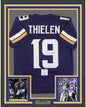 Framed Autographed/Signed Adam Thielen 35x39 Minnesota Purple Football Jersey Beckett BAS COA
