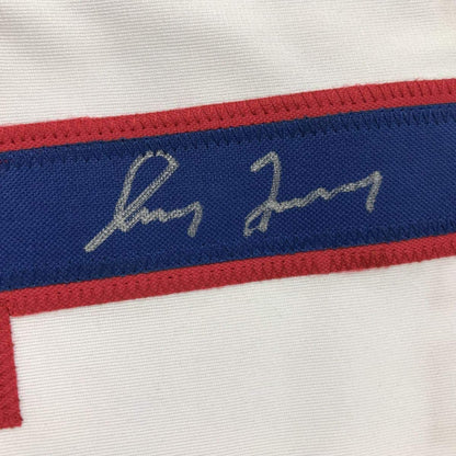 Framed Autographed/Signed Greg Maddux 35x39 Chicago White Baseball Jersey JSA COA