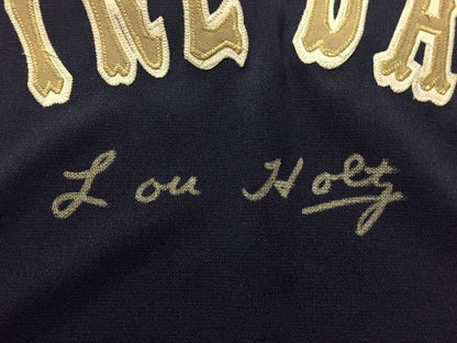 Framed Autographed/Signed Lou Holtz 35x39 Notre Dame Fighting Irish Football Jersey Jacket Steiner Sports COA