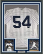 Framed Autographed/Signed Aroldis Chapman 35x39 New York Pinstripe Baseball Jersey Beckett BAS COA Holo Only