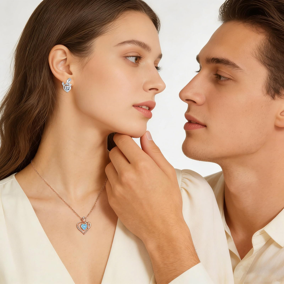 Women's Heart Pendant Necklace – 1.2CT Moissanite or Lab-Grown Sapphire, Ruby & Emerald