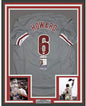 Framed Autographed/Signed Ryan Howard 06 MVP 35x39 Philadelphia Grey Baseball Jersey JSA COA