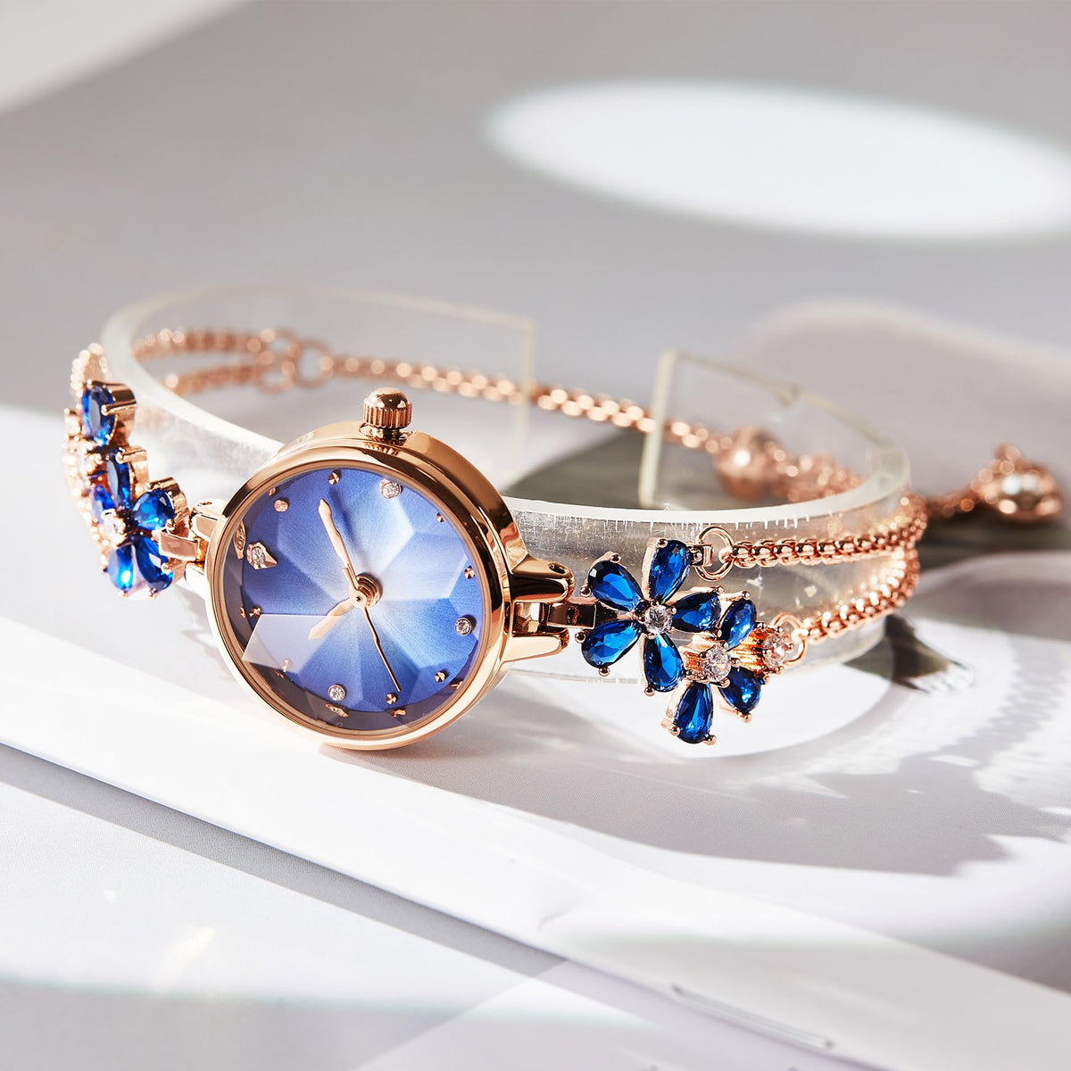 TIME100 Women's Bracelet Watches Ladies Quartz Wrist Watch with Green Dial Bezel with Crystals in Movement Bracelet Strap with Diamonds Waterproof