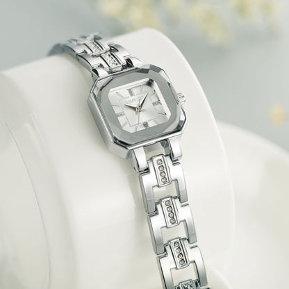 TIME100 Women's Bracelet Watches Ladies Quartz Wrist Watch with Green Dial Bezel with Crystals in Movement Bracelet Strap with Diamonds Waterproof