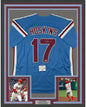Framed Autographed/Signed Rhys Hoskins 35x39 Philadelphia Retro Blue Baseball Jersey Beckett BAS COA