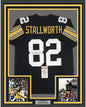 Framed Autographed/Signed John Stallworth 35x39 Pittsburgh Black Football Jersey JSA COA