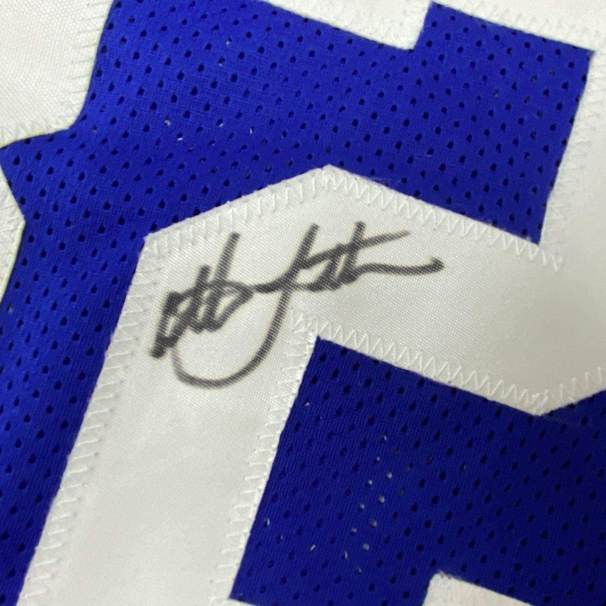 Framed Autographed/Signed Christian Laettner 35x39 Duke Blue College Basketball Jersey PSA/DNA COA