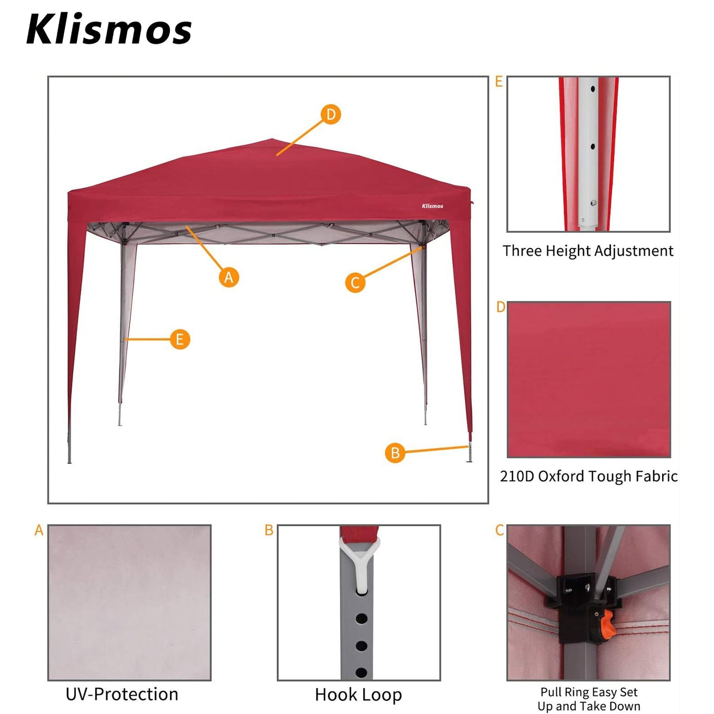 Klismos 10ft X 10ft Pop Up Canopy  For Patio,Garden,Beach Outdoor,Indoor With Four Sidewalls