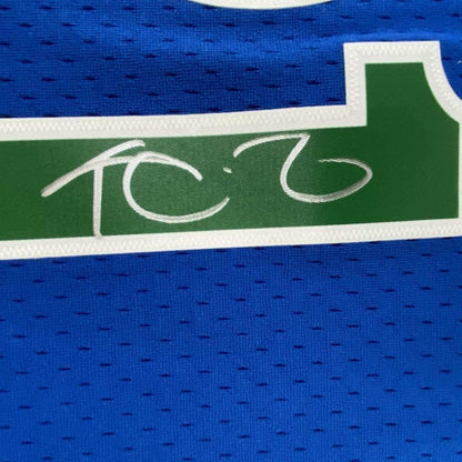 Framed Autographed/Signed Kevin Garnett 35x39 Minnesota Timberwolves Blue Authentic Mitchell & Ness Basketball Jersey Fanatics COA