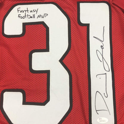 Framed Autographed/Signed David Johnson Fantasy Football MVP 35x39 Arizona Red Football Jersey JSA COA