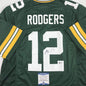 Autographed/Signed Aaron Rodgers Green Bay Green Football Jersey Beckett BAS COA