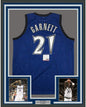 Framed Autographed/Signed Kevin Garnett 35x39 Minnesota Blue Basketball Jersey PSA/DNA COA