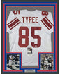 Framed Autographed/Signed David Tyree 35x39 New York White Super Bowl XLII Catch Football Jersey JSA COA