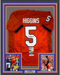 Framed Autographed/Signed Tee Higgins 35x39 Clemson Orange College Football Jersey JSA COA