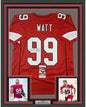 Framed Autographed/Signed JJ J.J. Watt 35x39 Arizona Red Football Jersey JSA COA