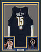 Framed Autographed/Signed Nikola Jokic 35x39 Denver Blue Basketball Jersey PSA/DNA COA