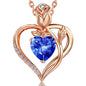 Women's Heart Pendant Necklace – 1.2CT Moissanite or Lab-Grown Sapphire, Ruby & Emerald