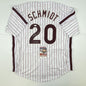 Autographed/Signed Mike Schmidt HOF 95 Philadelphia Pinstripe Baseball Jersey JSA COA