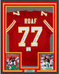Framed Autographed/Signed Willie Roaf HOF 2012 35x39 Kansas City Red Football Jersey Beckett BAS COA