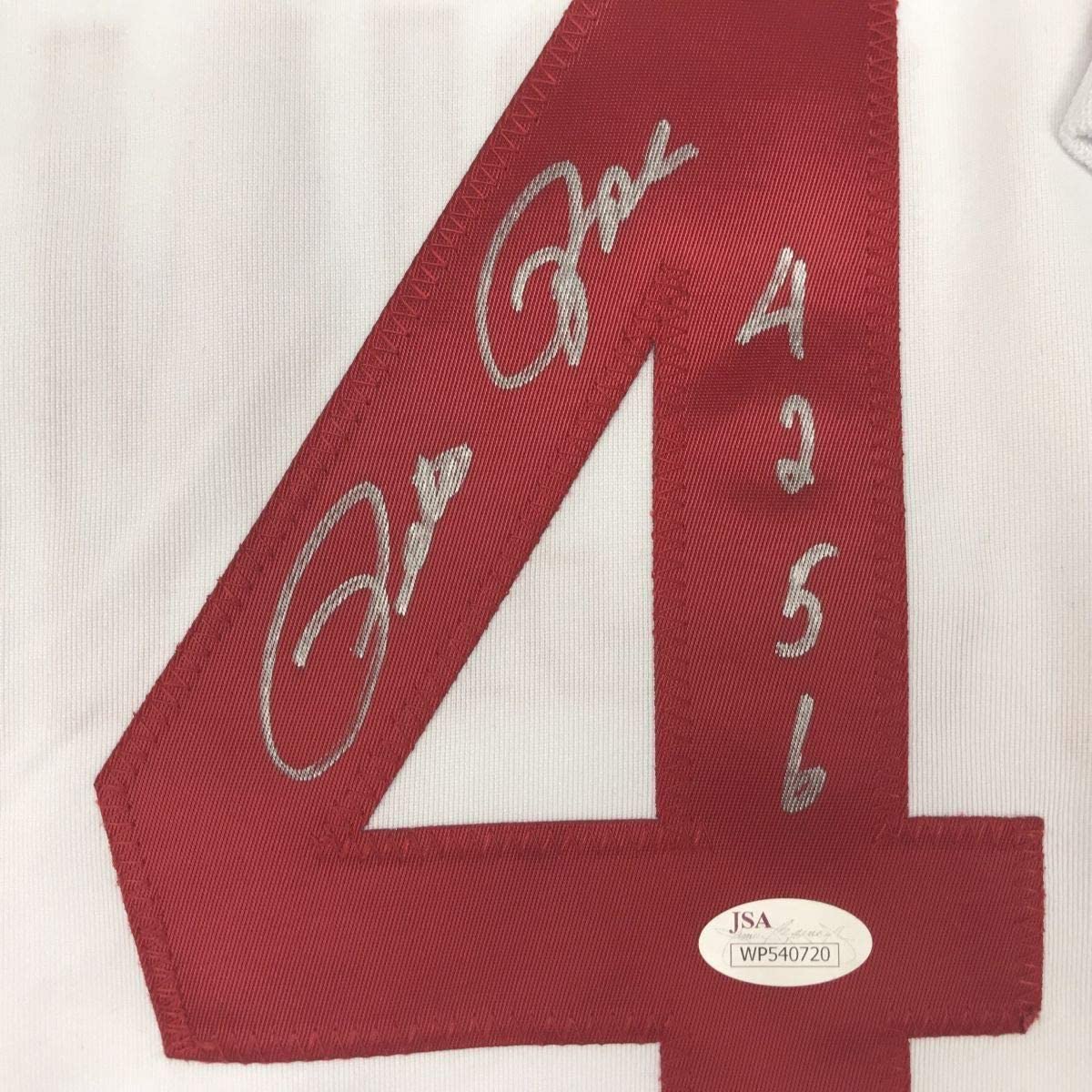 Framed Autographed/Signed Pete Rose 4256 35x39 Cincinnati White Baseball Jersey JSA COA