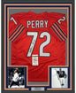 Framed Autographed/Signed William Perry The Refrigerator 35x39 Chicago Orange Football Jersey JSA COA