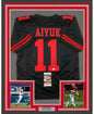Framed Autographed/Signed Brandon Aiyuk 35x39 San Francisco Black Football Jersey JSA COA