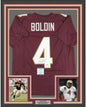 Framed Autographed/Signed Anquan Boldin 35x39 Florida State FSU Maroon College Football Jersey JSA COA