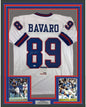 Framed Autographed/Signed Mark Bavaro 35x39 New York White Football Jersey PSA/DNA COA
