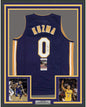 Framed Autographed/Signed Kyle Kuzma 35x39 Los Angeles LA Purple Basketball Jersey JSA COA