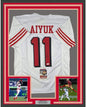 Framed Autographed/Signed Brandon Aiyuk 35x39 San Francisco White Alternate Football Jersey JSA COA