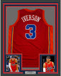 Framed Autographed/Signed Allen Iverson 35x39 Syracuse Nationals Nats Red Basketball Jersey PSA/DNA COA