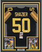 Framed Autographed/Signed Ryan Shazier 35x39 Pittsburgh Color Rush Football Jersey JSA COA