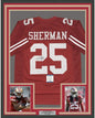 Framed Autographed/Signed Richard Sherman 35x39 San Francisco Red Football Jersey Beckett BAS COA