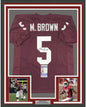 Framed Autographed/Signed Marquise Brown 35x39 Oklahoma Red College Football Jersey JSA COA