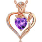 Women's Heart Pendant Necklace – 1.2CT Moissanite or Lab-Grown Sapphire, Ruby & Emerald