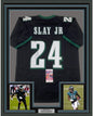 Framed Autographed/Signed Darius Slay Jr. 35x39 Philadelphia Black Football Jersey JSA COA