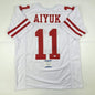 Autographed/Signed Brandon Aiyuk San Francisco White Football Jersey Beckett BAS COA