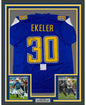 Framed Autographed/Signed Austin Ekeler 35x39 Los Angeles LA Color Rush Football Jersey PSA/DNA COA