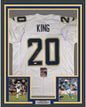 Framed Autographed/Signed Desmond King 35x39 Los Angeles LA White Football Jersey JSA COA