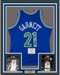 Framed Autographed/Signed Kevin Garnett 35x39 Minnesota Timberwolves Blue Authentic Mitchell & Ness Basketball Jersey Fanatics COA