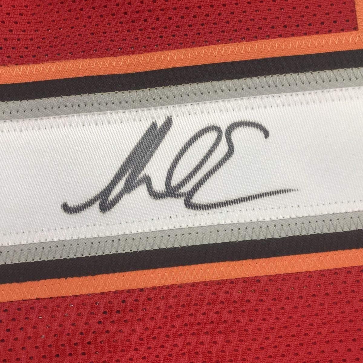 Framed Autographed/Signed Mike Evans 35x39 Tampa Bay Red Football Jersey PSA/DNA COA