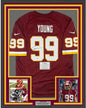 Framed Autographed/Signed Chase Young 35x39 Washington Football Team Burgundy Jersey Fanatics COA