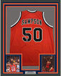 Framed Autographed/Signed Ralph Sampson 35x39 Virginia Orange College Basketball Jersey Tristar COA